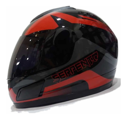 Casco Moto Integral Ghb 626 Snake Negro Rojo Mica Tinteada 