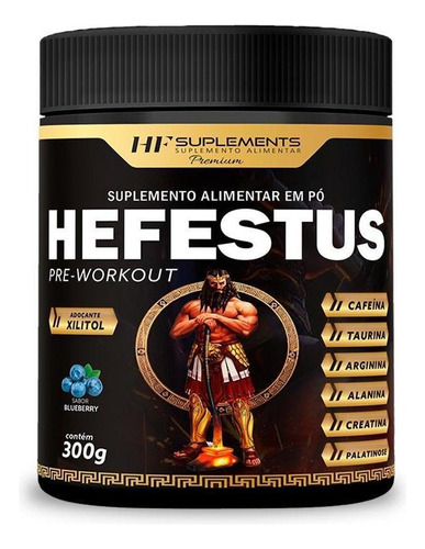 Hefestus Pre Treino Hf Suplements Blueberry 300g