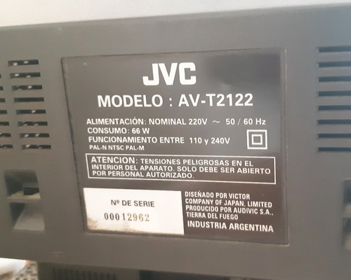 Tv Tubo Jvc 21 Color Funcionando Av-t2122 Super Oferta!
