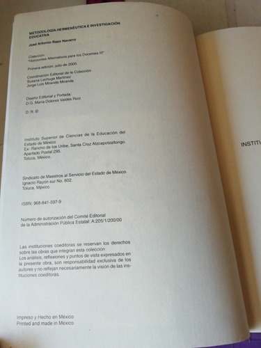 José Antonio Razo Navarro Metodología Hermenéutica (Usado)