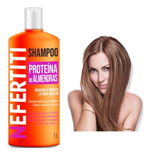 Nefertiti Shampoo Con Proteína Almendras P/cabello Teñido 1l