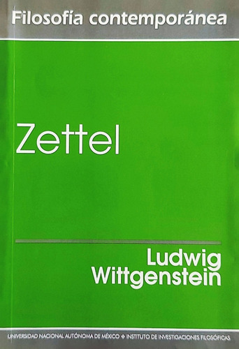 Libro Zettel Wittgenstein, Ludwig