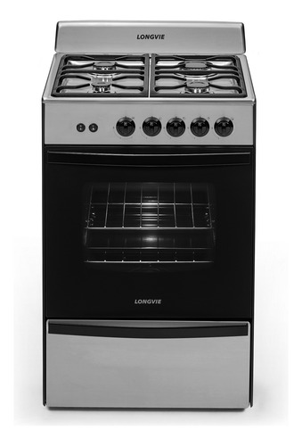 Cocina A Gas Longvie 13331xf 56cm Inox Cajón Parrilla
