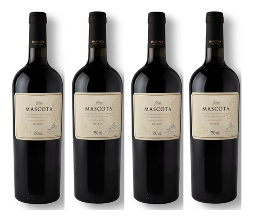 Vinho Tinto Argentino Gran Mascota Malbec Kit C/ 4