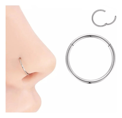 Piercing Nariz Aço Cirúrgico Argola Click  Articulado 