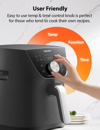 Freidora Toshiba De 5,5 Cuartos De Galón Con Tecnología Heat