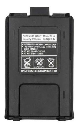 Pila Bateria Radio Baofeng Uv5r 7.4v 1800mah Bl-5 Walkie