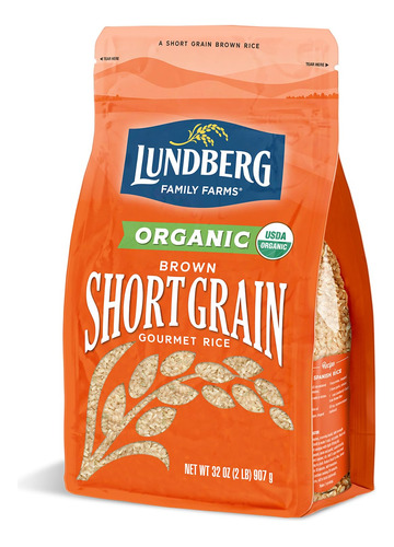 Lundberg Arroz Integral Organico De Grano Corto, 2 Libras