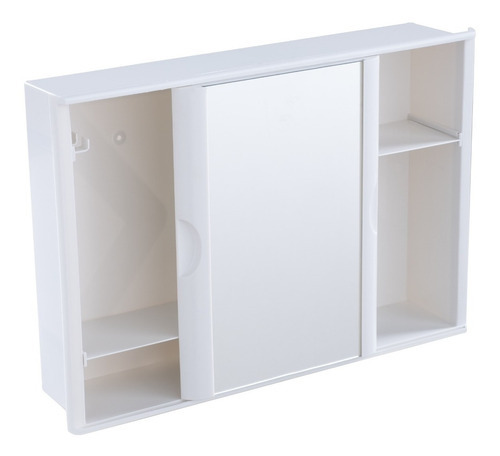 Armário P/ Banheiro Porta Espelho De Correr Branco Astra A23 Cor da moldura Plástico Branco