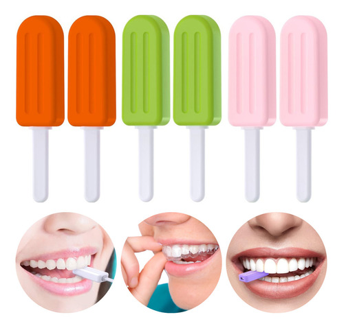 6 Paletas Masticables Alineador Retenedor Protector Bucal Color Sabor Sin Sabor