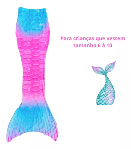 Fantasia de sereia infantil, roupa de sereia infantil cauda