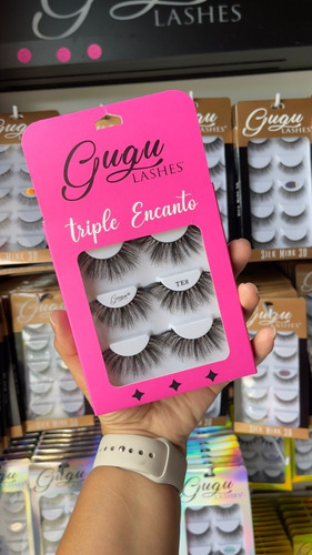 Pestañas Gugu Lashes Triple Encanto Fibras De Seda