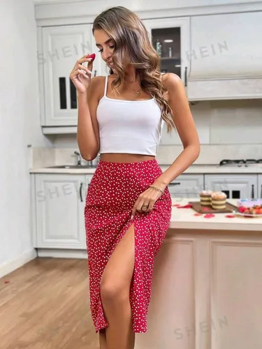 Shein Falda Larga Con Abertura Envío gratis