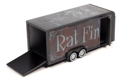 Remolque cerrado Rat Fink Rusty Auto World 1/64 de color verde