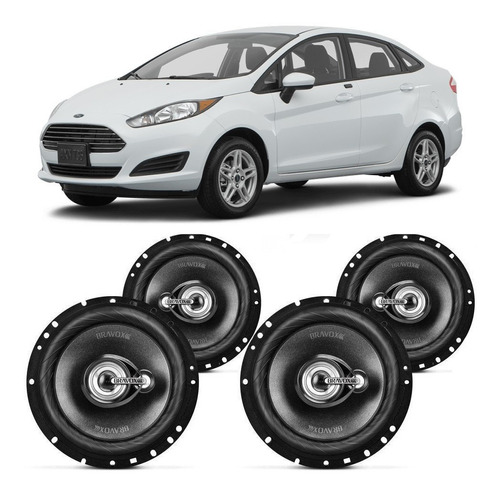 Alto Falante Bravox Ford New Fiesta 2015 A 2019 240w Rms Kit