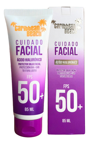Protector Facial Caribbean Fps50 Ácido Hialurónico 85ml