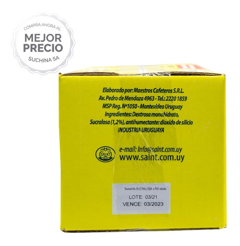 Edulcorante Sweetlife Caja X700 Unidades Suchina Sa