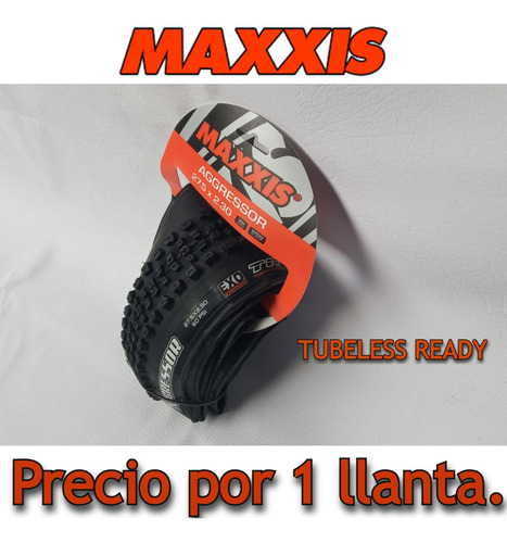 Imagen 1 de 10 de Llanta Maxxis Tubeless Ready - Exo - 27.5*2.30  Aggressor