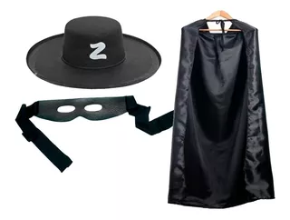 Fantasia Zorro Capa, Chapéu E Máscara Feminino/masculino 3  