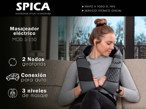 Imagen 3 de 10 de Masajeador Electrico Spica S-150 Cervical Espalda Pies Cabez