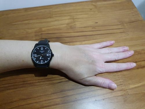 Relógio Tissot Feminino Preto Pulseira De Couro Novíssimo