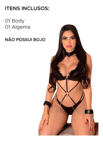Imagem 6 de 6 de Lingerie Sensual Fantasia Acorrentada Algema Meia 7/8 Grátis