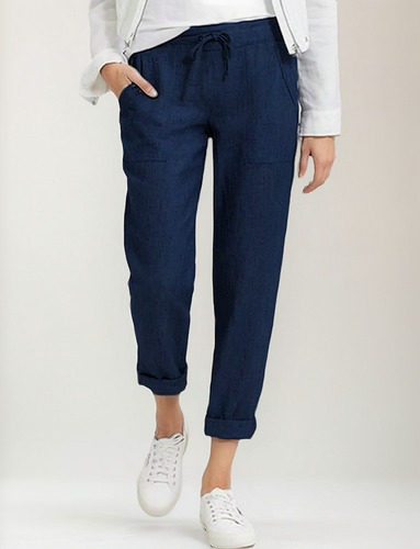 Pantalones Casuales De Talla Grande De Algodón Con Cordón Re