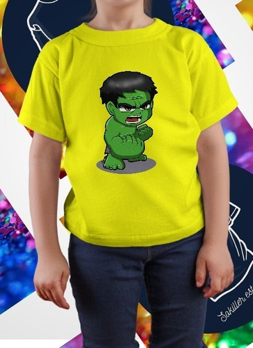 Polera Marvel Hulk / Dia Del Niño / 100% Algodón