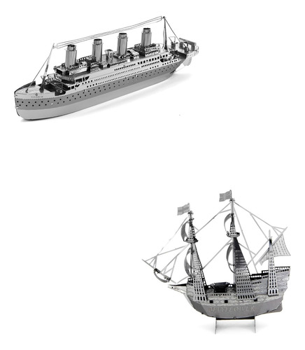 Pack 2 Puzzles 3d De Metal, Titanic + Mayflower