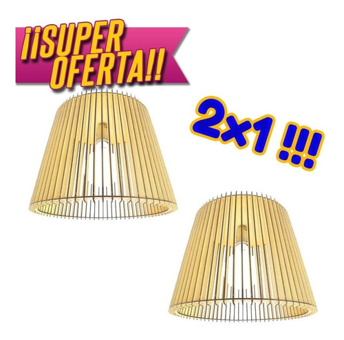 Imagen 2 de 4 de 2x1 ! Lamparas Colgantes Conicas Nordicas 35 Cm. Fibrofacil