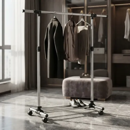 Perchero Con Ruedas Perchero Colgador Metalico Con Ruedas Exhibidor Para Ropa | Cuotas sin ...