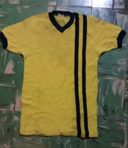 Antigua Camiseta De Pique - Amarilla Y Azul  Años 70 Talle 38 Grande