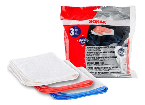 Sonax Toallas Microfibra Ultrafinas 3 Pzas 40x40 Cm