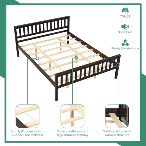 Base De Cama Queen Clasica Y Resistente, Comoda Y Practica