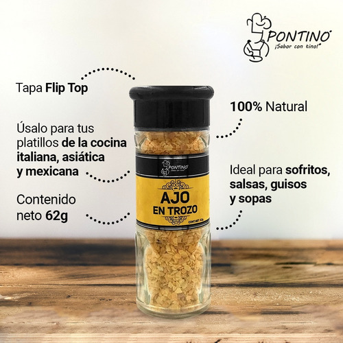 Pontino Ajo En Trozo 62 Gramos 2 Piezas