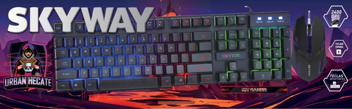 Kit Teclado Y Mouse Gamer Urban Hecate Impermeable Ñ Skyway