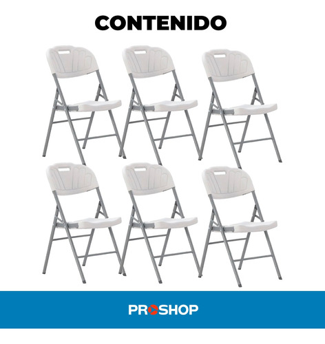 Set X6 Silla Plegable Reforzada Comedor Caterin Hogar Evento