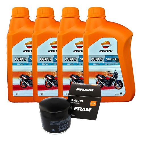 Óleo Repsol + Filtro Ducati Monster 696 6019 15w50