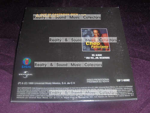 Cheo Feliciano Que Si Cantaban Bien Cd Single De Coleccion (Usado)