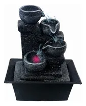 Comprar Fuente De Agua Cascada Interior 4 Cestos Con Luz Led Hogar Color Gris Oscuro