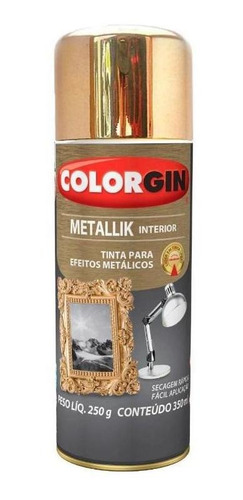 Tinta Spray Metallik Interior Dourado 350ml Colorgin