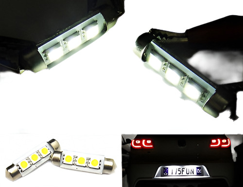 2 X 6418 6411 Canbus Blanco 3 Smd Led Placa Luz Festoon Para