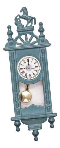 Reloj De Pared Para Casa De Muñecas 1/12, Reloj Azul