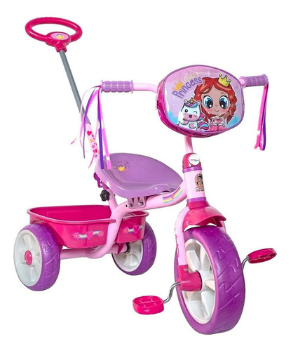 Triciclo Apache Para Niña Lovely Princess Barra Empuje