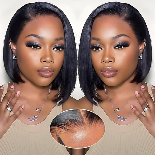 Cabello Humano Wig Eq Duoupa Wear And Go Bob, 25 Cm, 180% De