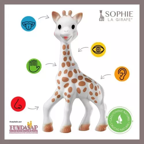 La jirafa de Vulli Sophie, Caja marrón, 10, Marrón/Blanco
