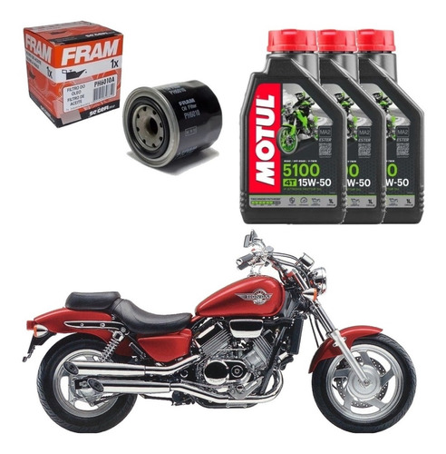 Kit Filtro De Óleo Magna 750 E 3 Lt Motul 15w50 5100 Ph6010a