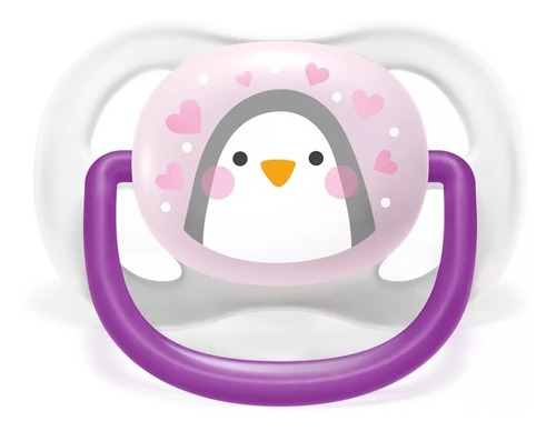 Imagen 5 de 6 de Chupete Philips Avent Ultra Air Lila Penguin 0-6 M 08101