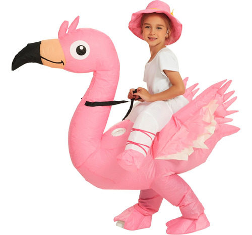 Disfraz De Flamenco Inflable One Casa Montando En Flamingo A