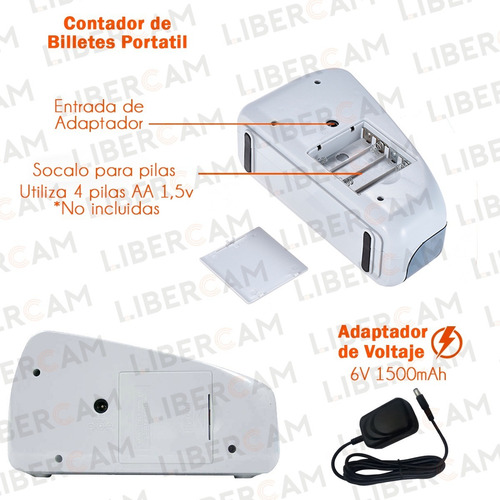 Mini Contadora De Billetes Máquina Cuenta Dinero Portatil